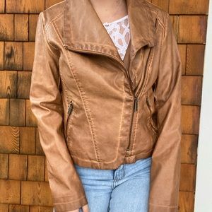 Distressed Brown Leather Jacket